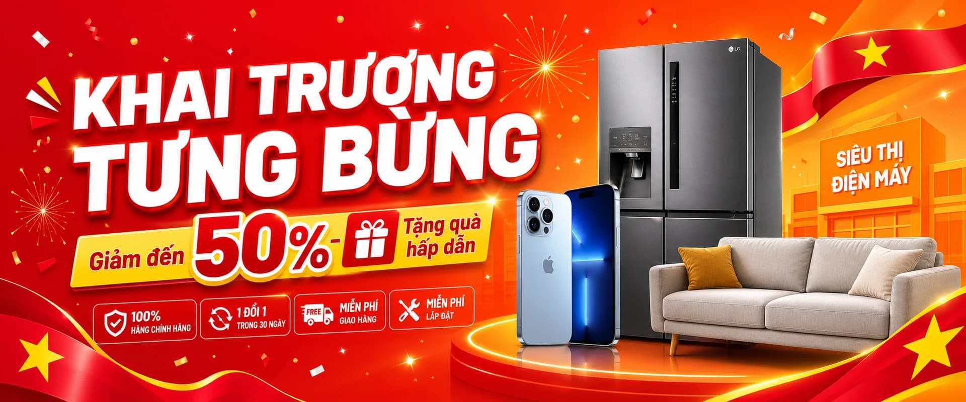 Khai trương tưng bừng — Giảm đến 50%