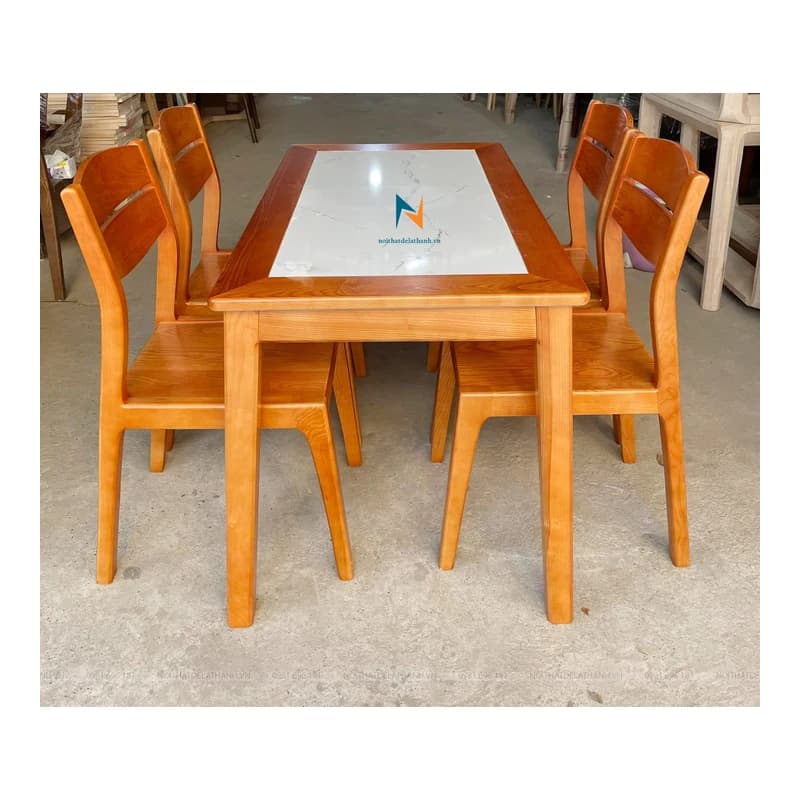 Bàn ăn gỗ sồi 4 ghế VV-003