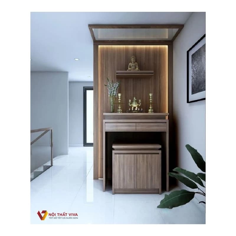 Bàn thờ MDF phủ veneer 1m27 giá rẻ