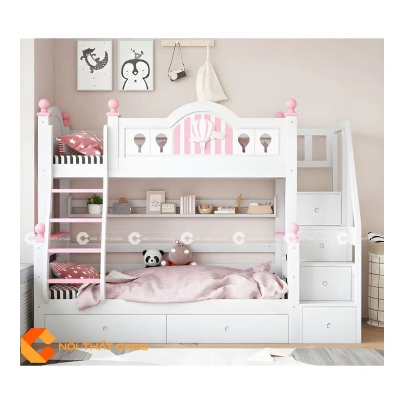 Giường tầng trẻ em gỗ tự nhiên VV-003