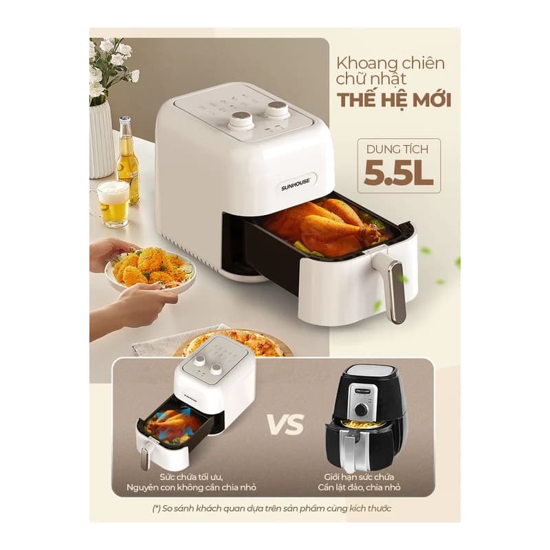 Nồi chiên không dầu Sunhouse SHD4501 5L điện tử