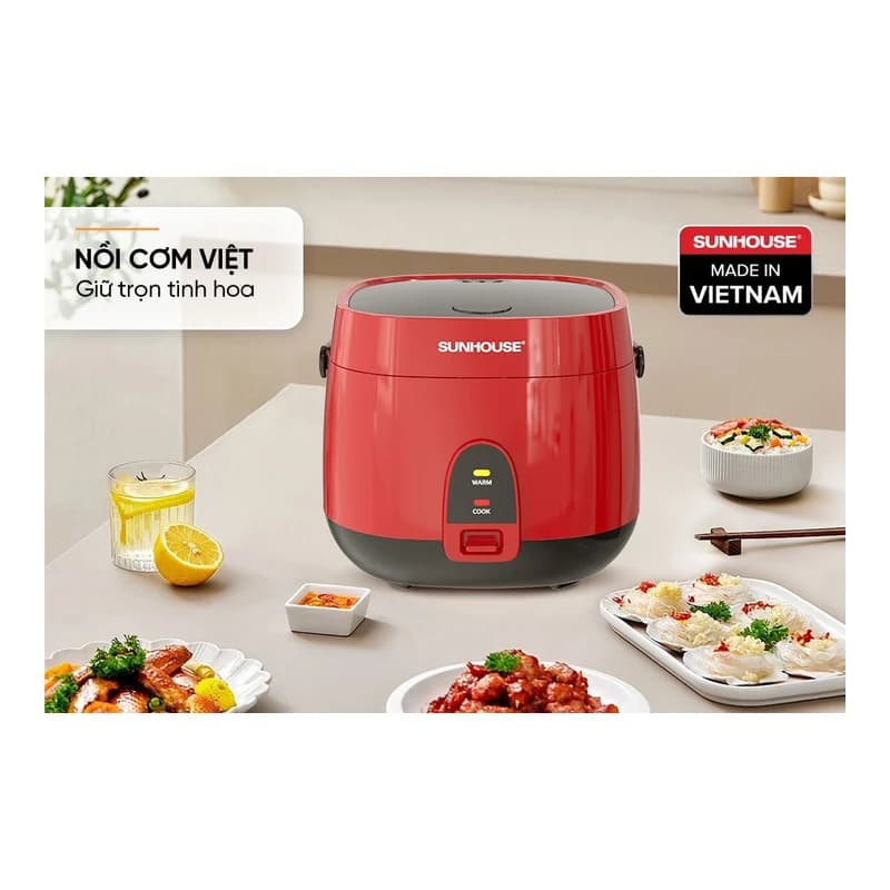 Nồi cơm điện cơ Sunhouse SHD8602R 1.8L đỏ