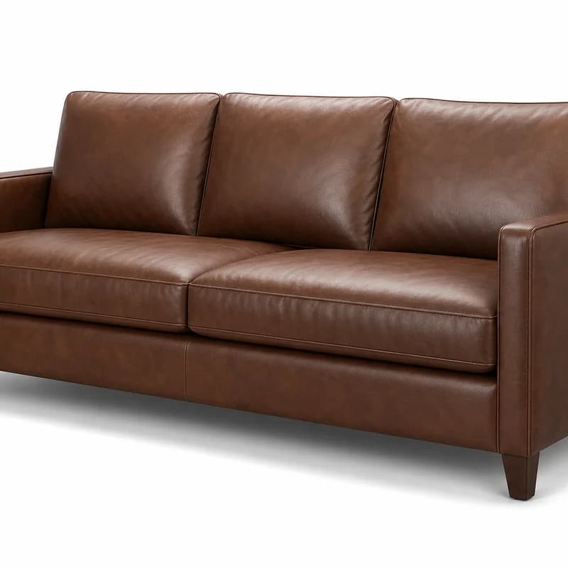 Sofa da cao cấp 3 chỗ VV-001 màu Nâu