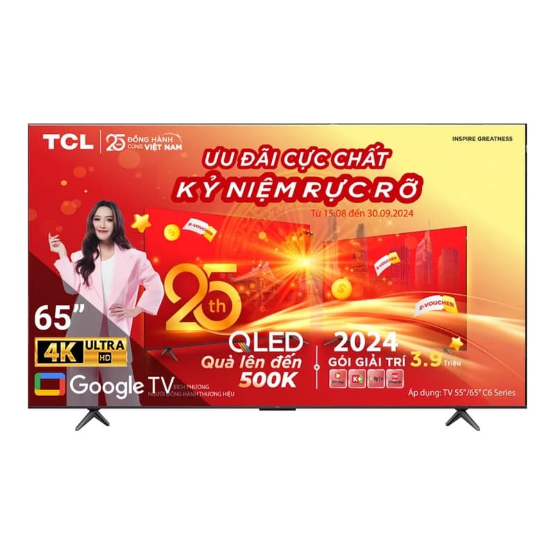 Tivi TCL QLED 65 inch 4K Google TV 65C655