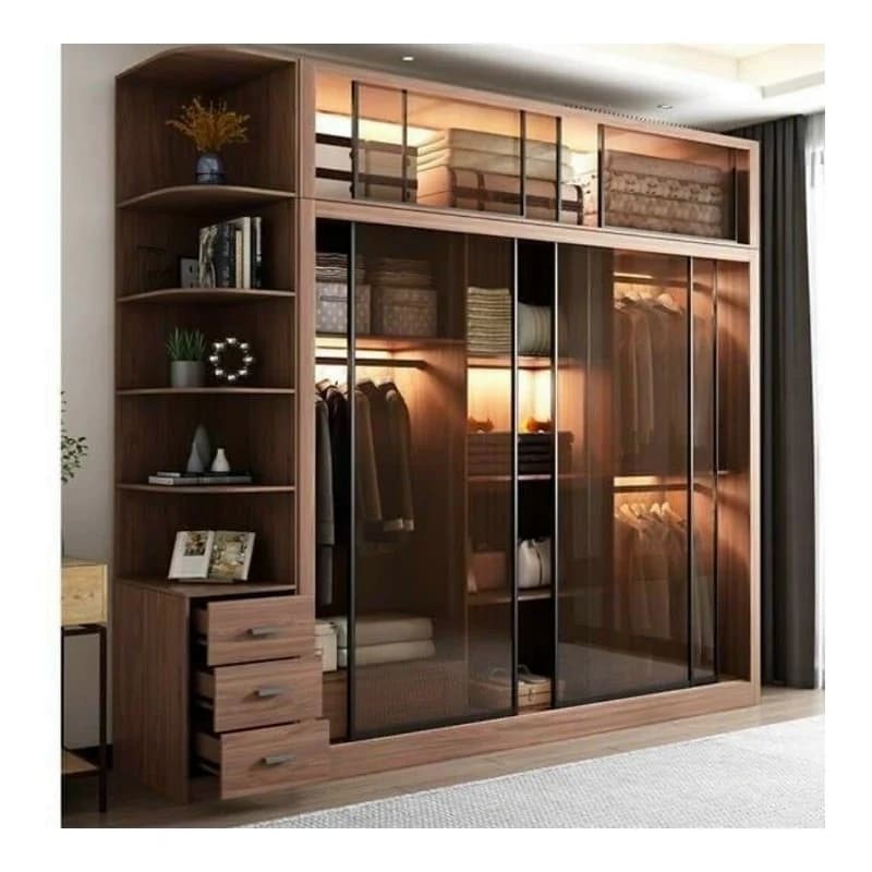 Tủ quần áo cánh kính khung nhôm VV-002