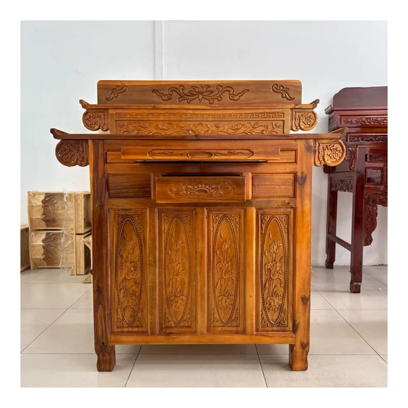 Tủ thờ gỗ hương 2 cấp 1m77
